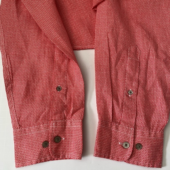 Lands End Shirt Mens XL 17- 17 1/2 Button Down Long Sleeve geometric print - Picture 7 of 12